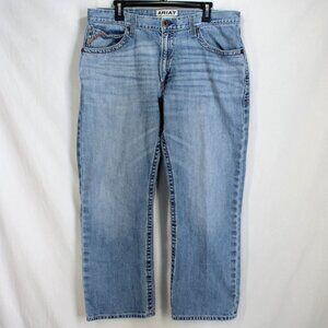 Ariat M4 Relaxed Fit Boot Cut Jeans Mens Size 36 x 30 Medium Wash Blue Denim